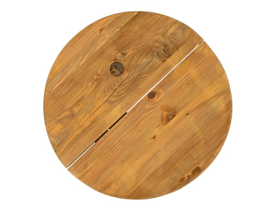 Table d'appoint en pin et pied en métal 