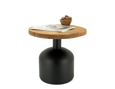Table d'appoint en pin et pied en métal 