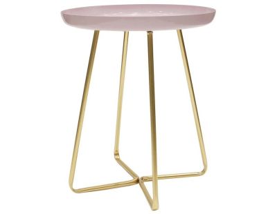 Table d'appoint plateau rond glossy (Rose)