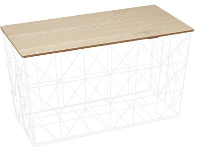 Table d'appoint pliable filaire plateau en bois (Blanc)