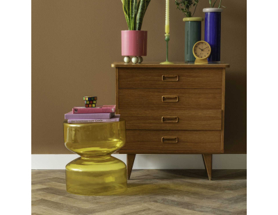 Table d'appoint en verre Doble (Jaune)