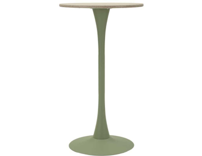 Table de bar en métal et MDF Alaska 60 x 106 cm (Vert et crème)