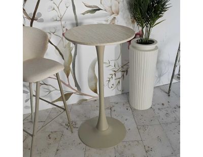 Table de bar en métal et MDF Alaska 60 x 106 cm (Crème)