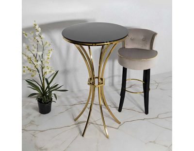 Table de bar en métal et verre Shanty 60 x 108 cm