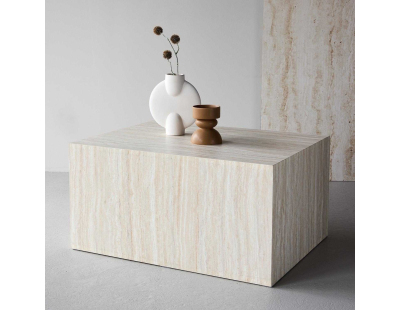 Table basse en MDF effet travertine York 40 x 60 x 80 cm