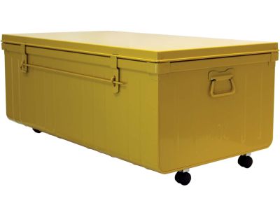 Table basse en acier sur roulettes Habitat 90 cm (Miel)