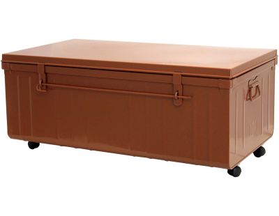 Table basse en acier sur roulettes Habitat 90 cm (Terracotta)
