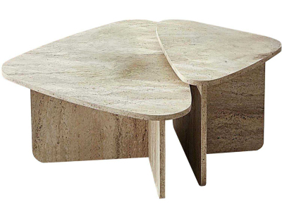 Table basse en aggloméré Ballare Set (Travertine)