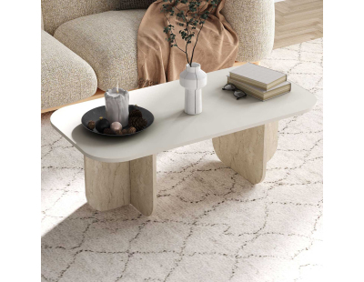 Table basse en aggloméré Becaj (Effet pierre et travertine)
