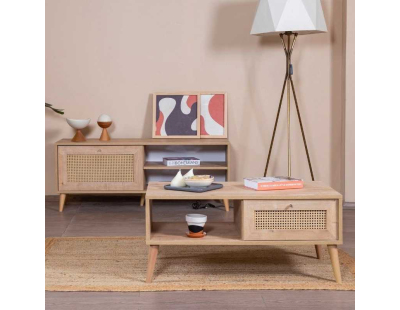 Table basse en aggloméré Calvin (Chêne)