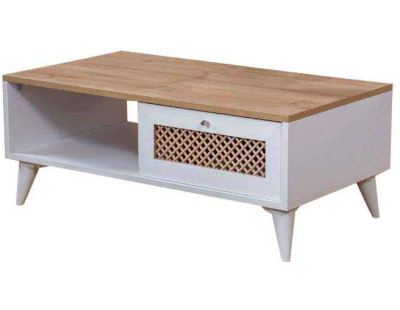 Table basse en aggloméré Goose (Blanc et chêne)