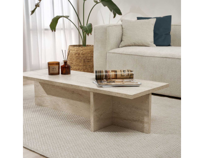 Table basse en aggloméré Harbor (Travertine)