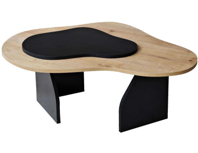 Table basse en aggloméré Melted (Chêne, Noir)