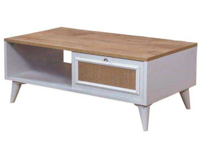 Table basse en aggloméré Mount (Blanc et chêne)