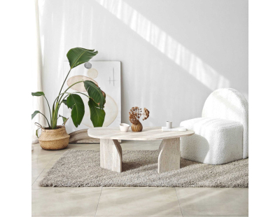 Table basse en aggloméré Rock (Travertine)