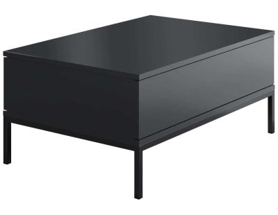 Table basse en agglomeré et métal Lord (Anthracite et noir)