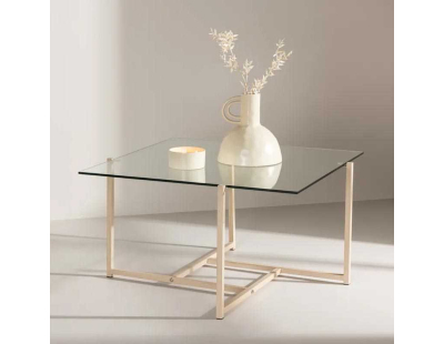 Table basse carré en verre 80 x 80 cm Hybrid