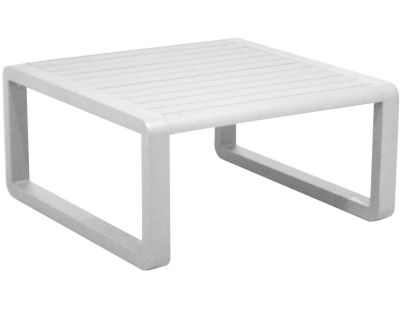 Table basse de jardin en aluminium 80x80 cm Tonio (Blanc)