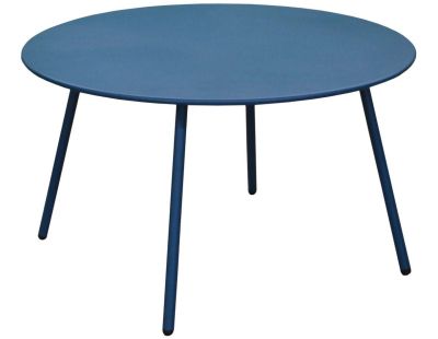 Table basse jardin ronde en acier Rio 70 cm (Bleu)