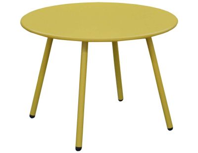 Table basse jardin ronde en acier Rio 50 cm (Moutarde)