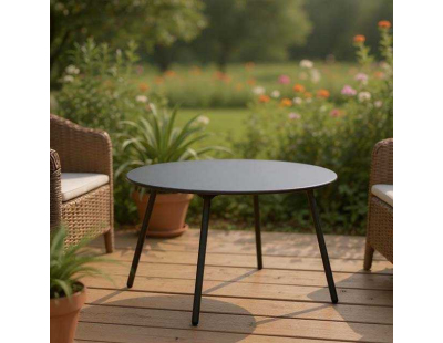 Table basse jardin ronde en acier Rio 70 cm (Graphite)
