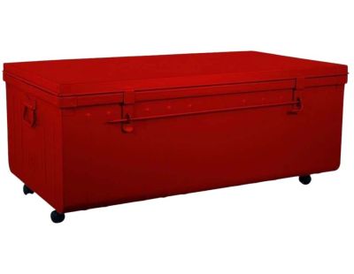 Table basse malle en métal (Rouge)