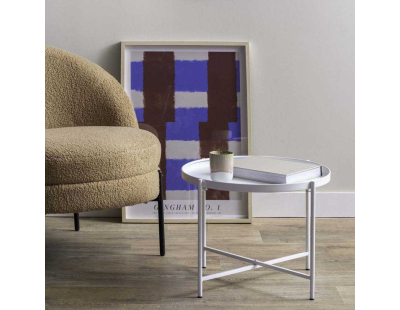 Table basse en métal Meseta (Blanc mat)