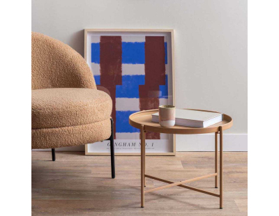 Table basse en métal Meseta (Marron clair)