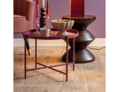 Table basse en métal Meseta (Mauve foncé)