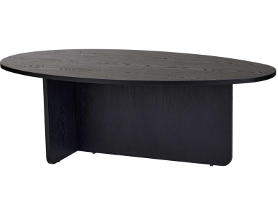 Table basse ovale en aggloméré Orba (Bois noir)