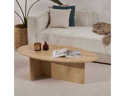 Table basse ovale en aggloméré Orba (Chêne)