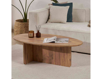 Table basse ovale en aggloméré Orba (Pin)