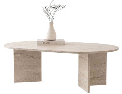 Table basse ovale en aggloméré Oscar