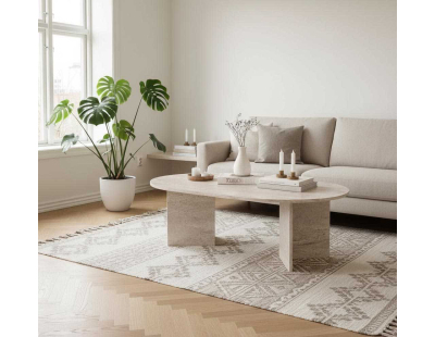 Table basse ovale en aggloméré Oscar