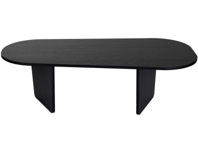 Table basse ovale en aggloméré Ovalis (Bois noir)