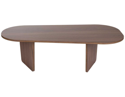 Table basse ovale en aggloméré Ovalis (Noyer)