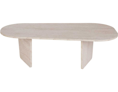 Table basse ovale en aggloméré Ovalis (Travertine)