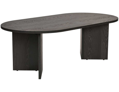 Table basse ovale en aggloméré Sable (Bois noir)