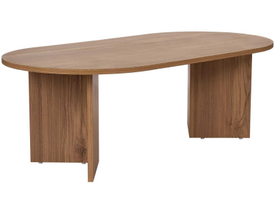 Table basse ovale en aggloméré Sable (Chêne vielli)