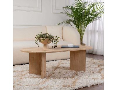 Table basse ovale en aggloméré Sable (Chêne)