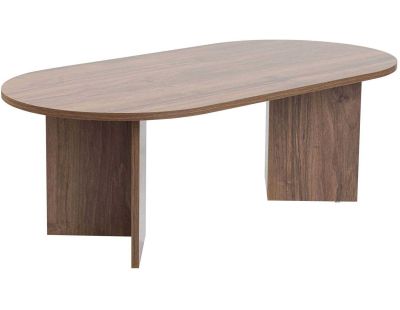 Table basse ovale en aggloméré Sable (Noyer)