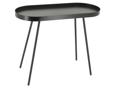 Table basse ovale en métal noir (70 x 30 x 57 Noir)