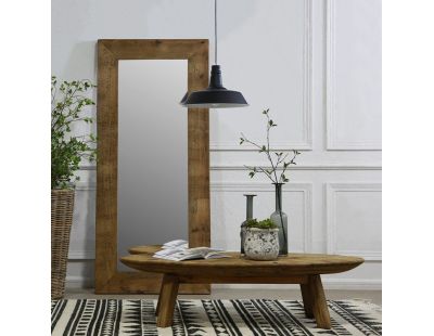 Table basse ovale en pin recyclé REWOOD