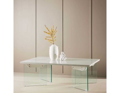 Table basse 120 x 80 cm pieds en verre Ester