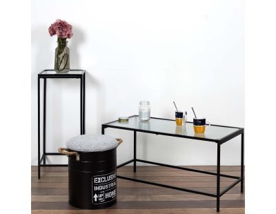 Table basse plateau en verre texturé Rosa