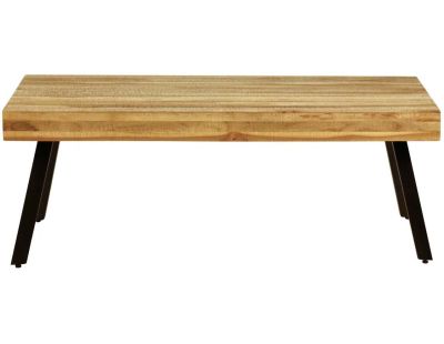 Table basse rectangulaire en teck recyclé et métal Woody