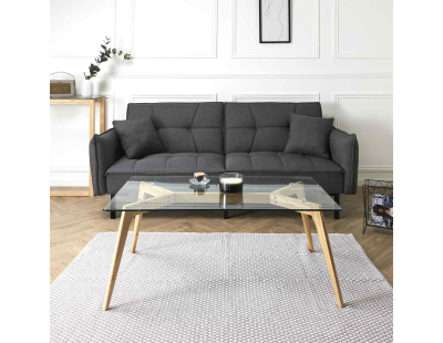 Table basse rectangulaire en verre 110 x 60 x 45 cm