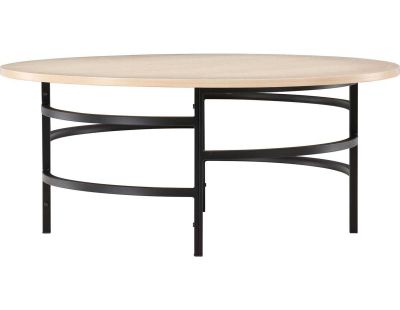 Table basse ronde ⌀100x42,5 cm Copenhagen (Beige, Noir)