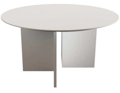 Table basse ronde 80 cm en aggloméré Leo (Blanc)
