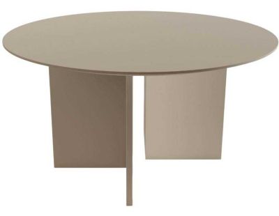 Table basse ronde 80 cm en aggloméré Leo (Crème)